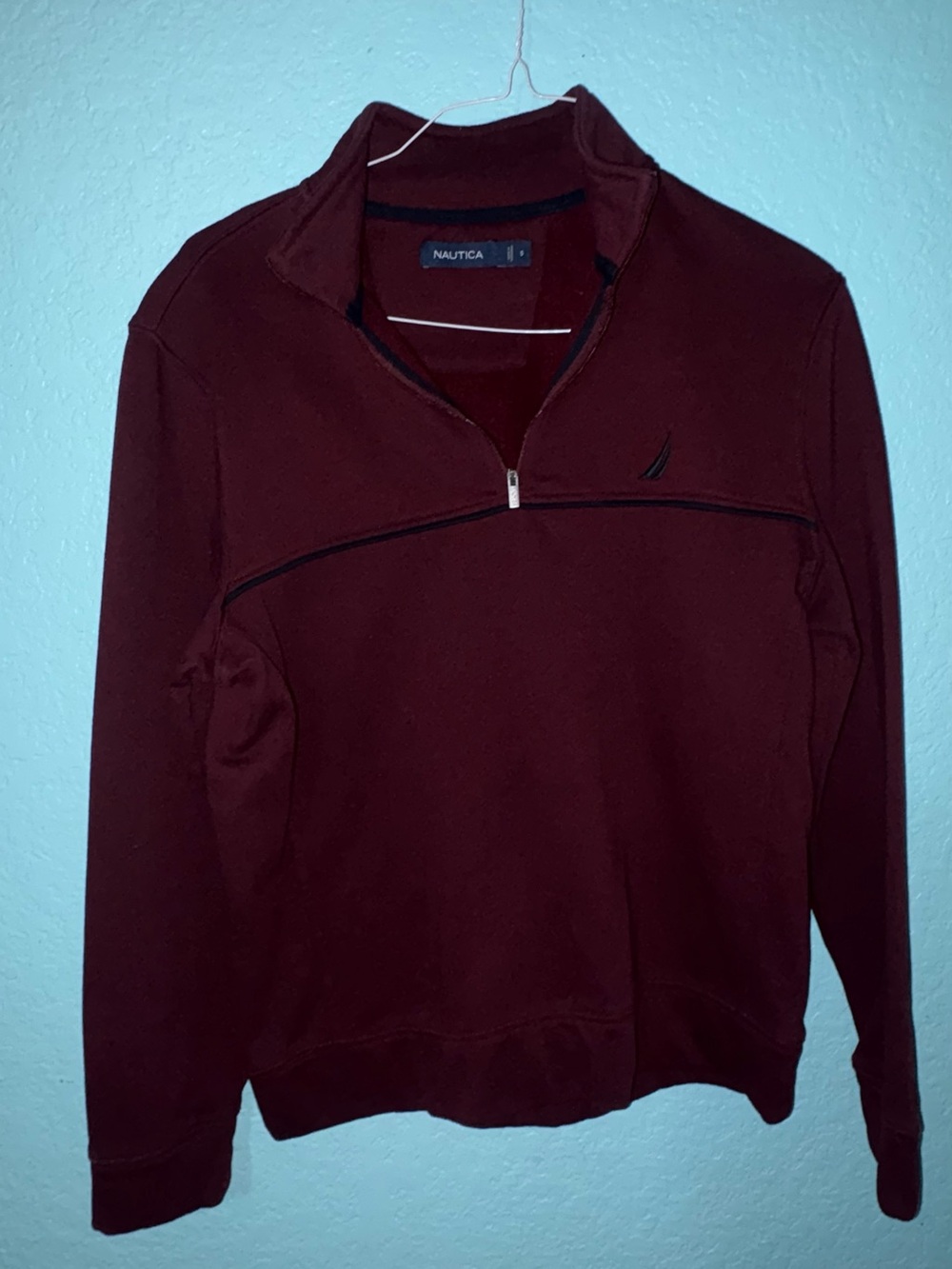 Nautica Men's Burgundy Half-Zip Pullover Sweater